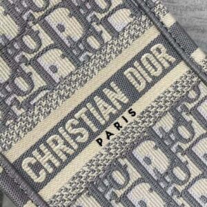 Replica Dior S5555 Mini Dior Book Tote Phone Bag Gray Dior Oblique Embroidery 2