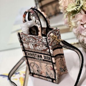 Replica Dior S5555 Mini Dior Book Tote Phone Bag Nude multicolor embroidery S1104 2