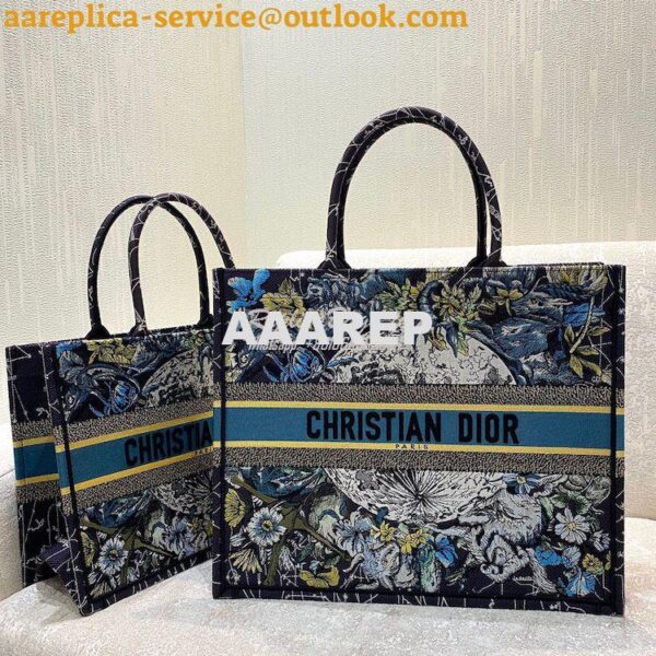 Replica Dior Book Tote bag in Blue Constellation Embroidery 12