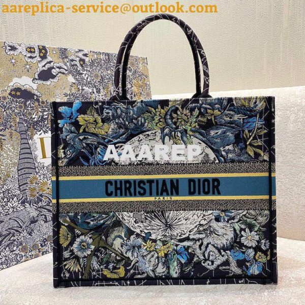 Replica Dior Book Tote bag in Blue Constellation Embroidery 13