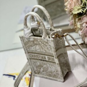 Replica Dior S5555 Mini Dior Book Tote Phone Bag White Eembroidery S1107 2