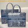 Replica Dior Book Tote bag in Blue Multicolor Dior Paisley Embroidery 2