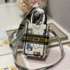 Replica Dior S5555 Mini Dior Book Tote Phone Bag White multicolor Deer embroidery S1105