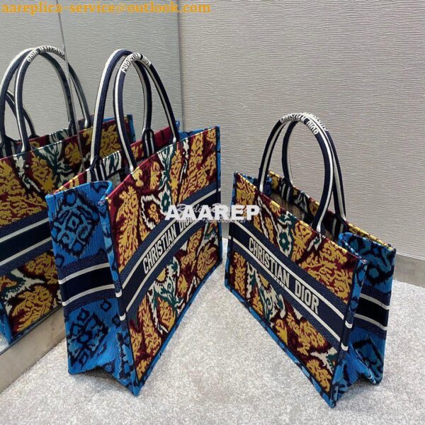 Replica Dior Book Tote bag in Blue Multicolor Dior Paisley Embroidery 4