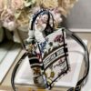 Replica Dior S5555 Mini Dior Book Tote Phone Bag White multicolor Deer embroidery S1105