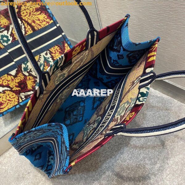 Replica Dior Book Tote bag in Blue Multicolor Dior Paisley Embroidery 9