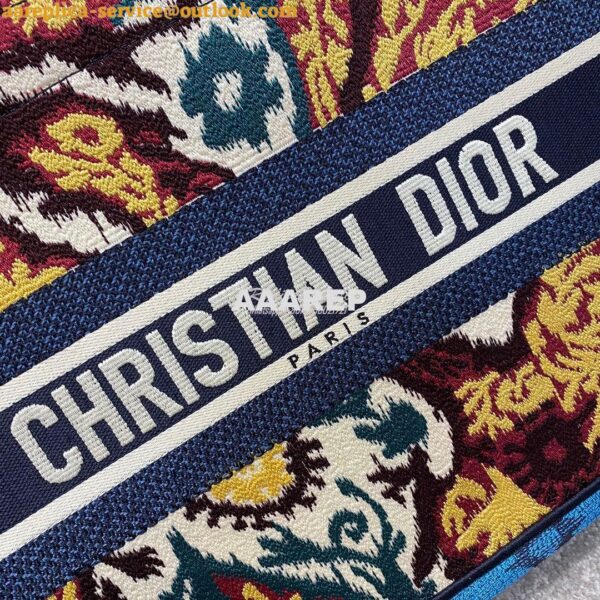 Replica Dior Book Tote bag in Blue Multicolor Dior Paisley Embroidery 12