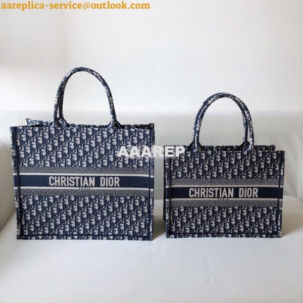 Replica Dior Book Tote bag in Blue Oblique Embroidered Canvas 3