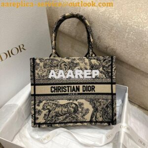 Replica Dior Book Tote bag in Brown Toile de Jouy Embroidery