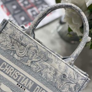 Replica Dior Book Tote M1265 Small Dior Toile De Jouy Reverse Embroidery Gray 2