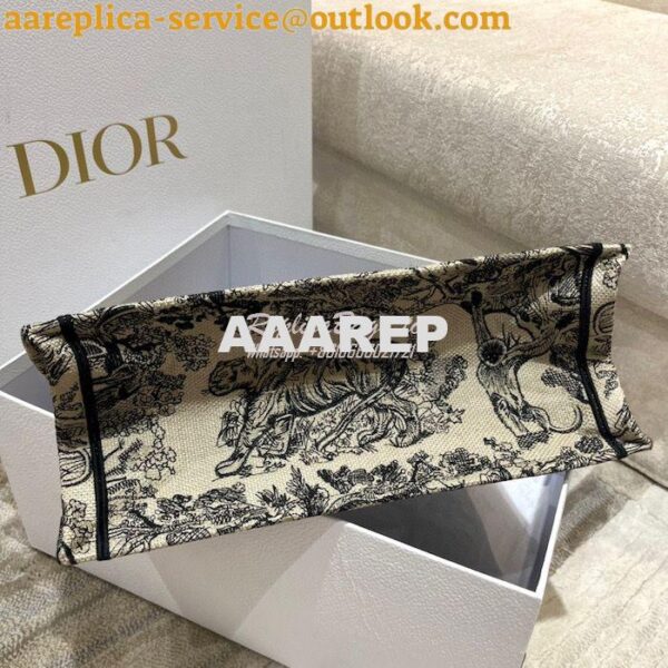 Replica Dior Book Tote bag in Brown Toile de Jouy Embroidery 17