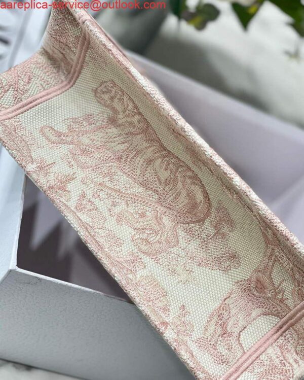 Replica Dior Book Tote M1265 Small Dior Toile De Jouy Reverse Embroidery Pink 8