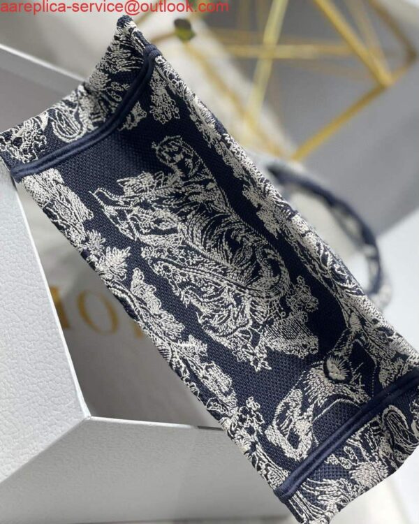 Replica Dior Book Tote M1265 Small Toile De Jouy Embroidery Blue 9