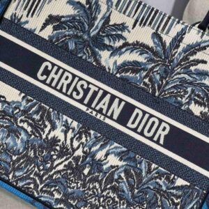 Replica Dior Book Tote M1286 Blue Dior Palms Embroidery 2