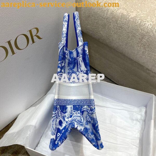 Replica Dior Book Tote bag in Fluorescent Blue Toile de Jouy Transpare 16