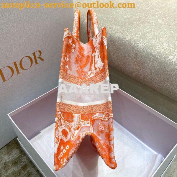 Replica Dior Book Tote bag in Fluorescent Orange Toile de Jouy Transpa 16