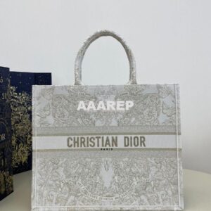 Replica Dior Book Tote bag in Gold-Tone and White Butterfly Around The 2