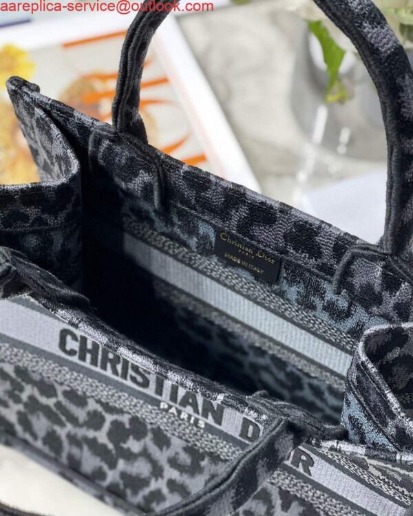 Replica Dior M1265 Small Book Tote Gray Multicolor Mizza Embroidery 10