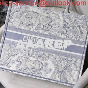 Replica Dior M1286 Book Tote Christian Dior Shoulder Shopping Bag Lion Printer Gray