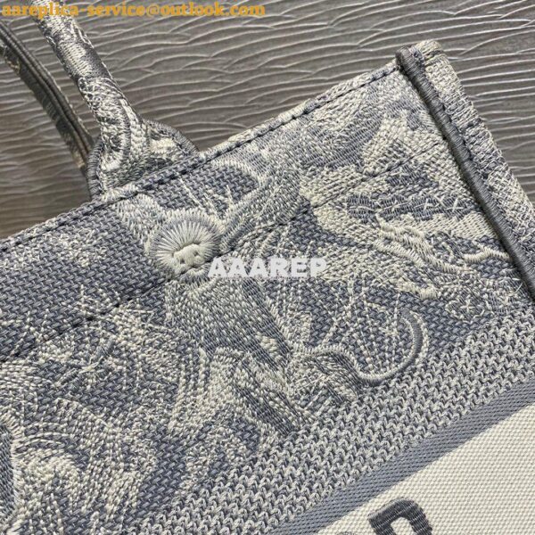 Replica Dior Book Tote bag in Gray Toile de Jouy Reverse Embroidery 14