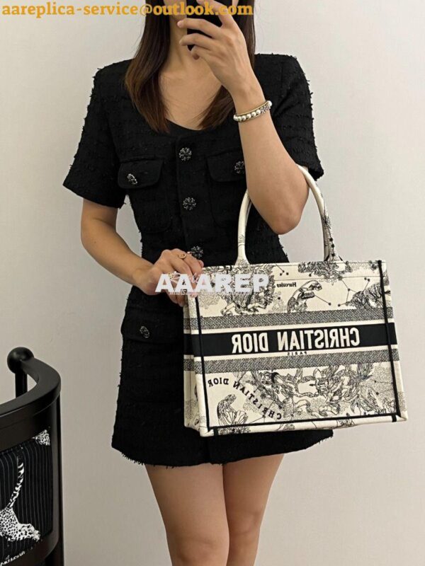 Replica Dior Book Tote bag in Latte and Black Zodiac Embroidery 13