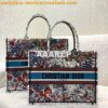 Replica Dior Book Tote bag in Latte Multicolor Cupidon Embroidery 2