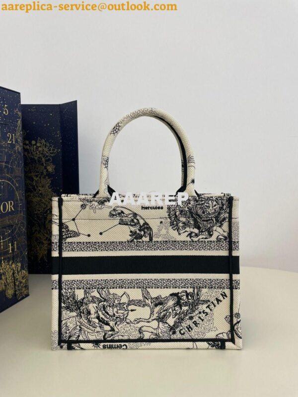 Replica Dior Book Tote bag in Latte and Black Zodiac Embroidery 22