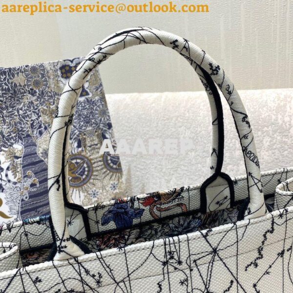 Replica Dior Book Tote bag in Latte Multicolor Constellation Embroider 17