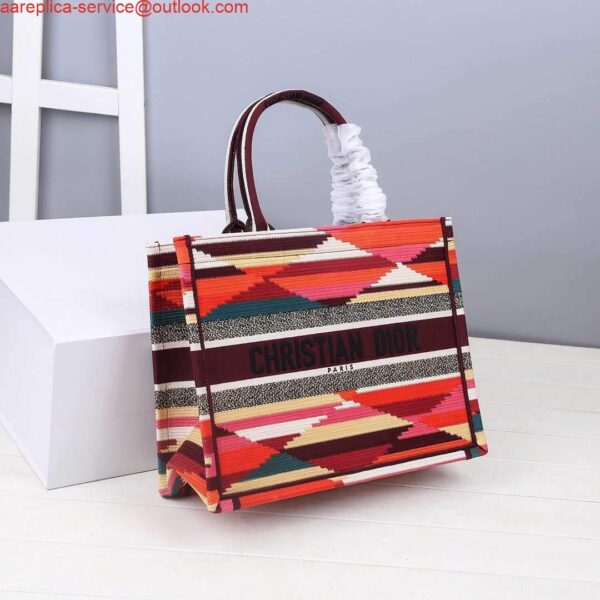 Replica Dior M1286 DIOR Book Tote Multicolor D-Stripes Embroidery 3