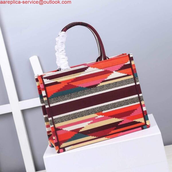 Replica Dior M1286 DIOR Book Tote Multicolor D-Stripes Embroidery 4