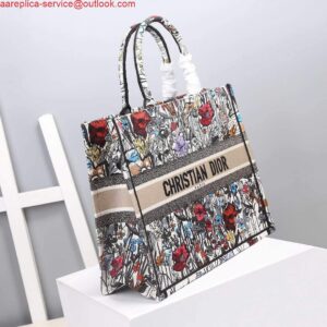 Replica Dior M1286 Dior Book Tote Multicolor Flowers Embroidery