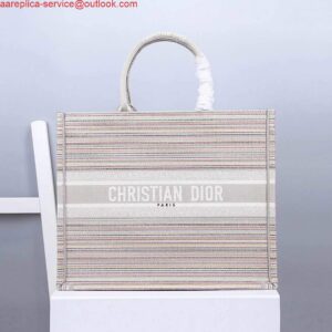 Replica Dior M1286 Dior Book Tote Pink D-Stripes Embroidery