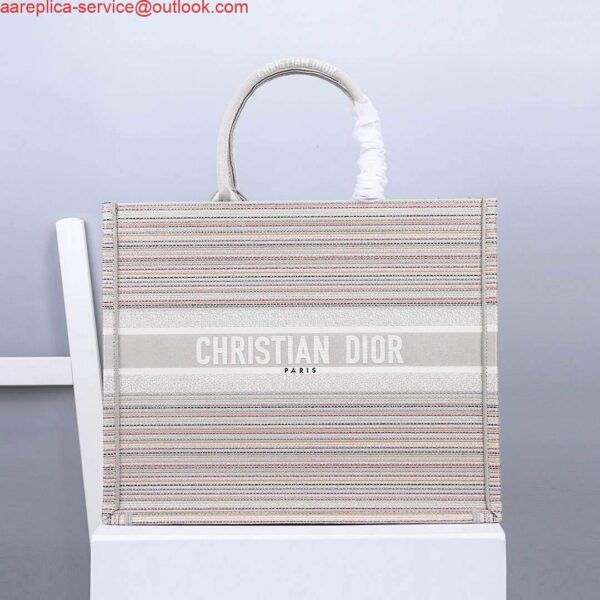 Replica Dior M1286 Dior Book Tote Pink D-Stripes Embroidery 3