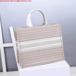 Replica Dior M1286 Dior Book Tote Pink D-Stripes Embroidery 2