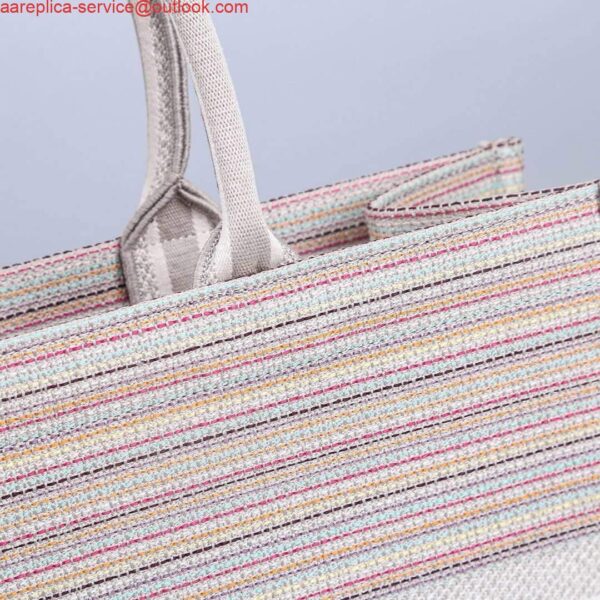 Replica Dior M1286 Dior Book Tote Pink D-Stripes Embroidery 7