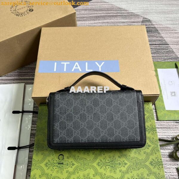 Replica Gucci 358933 GG Travel Document Package Black 3