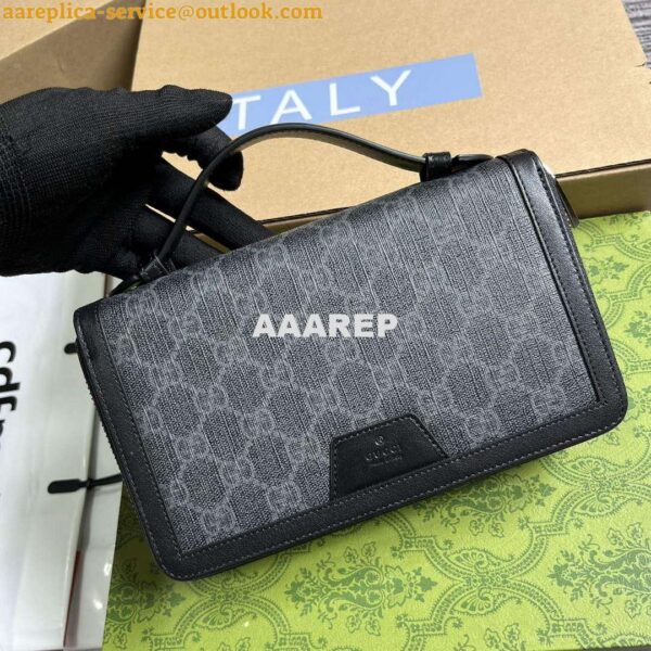 Replica Gucci 358933 GG Travel Document Package Black 5