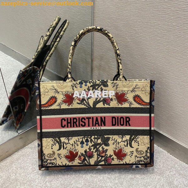 Replica Dior Book Tote bag in Multicolor Dior Flowers Embroidery 9