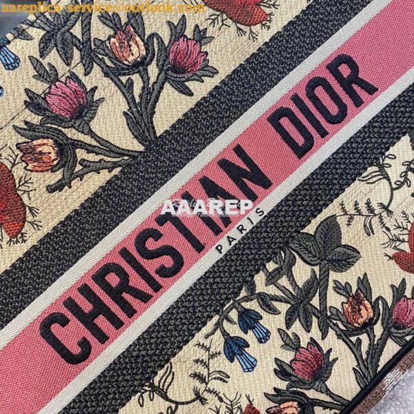 Replica Dior Book Tote bag in Multicolor Dior Flowers Embroidery 11