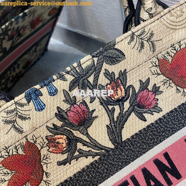 Replica Dior Book Tote bag in Multicolor Dior Flowers Embroidery 12