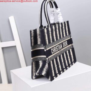 Replica Dior M1286 Dior Book Tote small Blue D-Stripes Embroidery 2