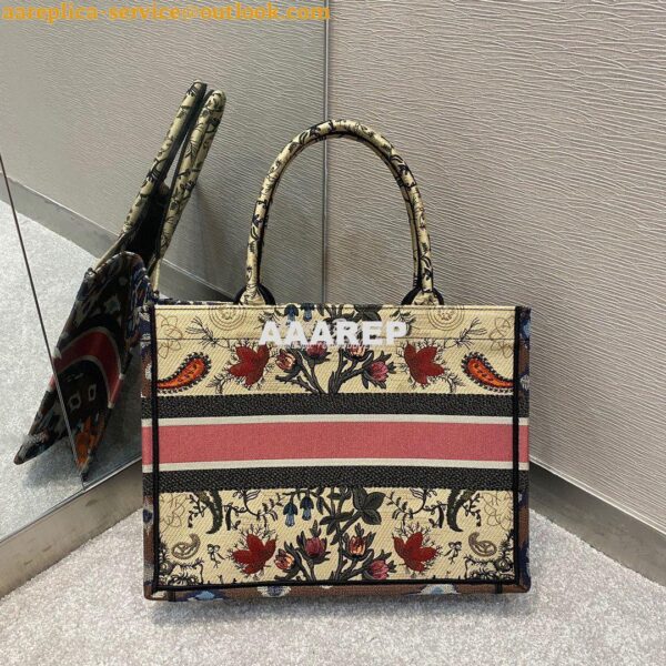 Replica Dior Book Tote bag in Multicolor Dior Flowers Embroidery 14