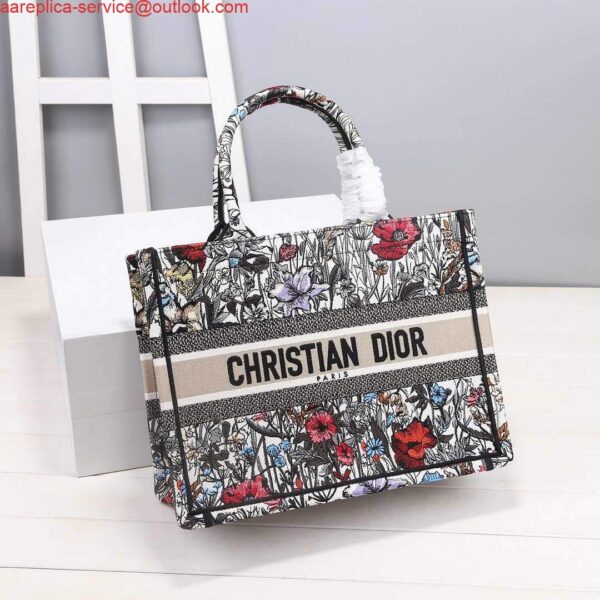 Replica Dior M1286 Dior Book Tote Small Multicolor Flowers Embroidery 3