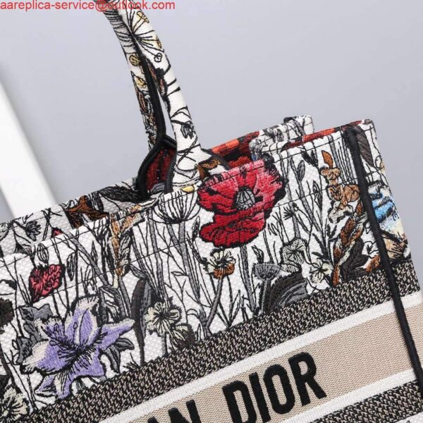 Replica Dior M1286 Dior Book Tote Small Multicolor Flowers Embroidery 5