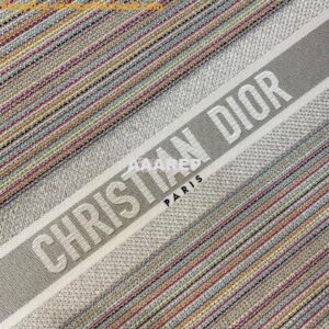 Replica Dior Book Tote bag in Multicolor Stripes Embroidery 2