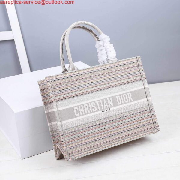 Replica Dior M1286 Dior Book Tote small Pink D-Stripes Embroidery 5