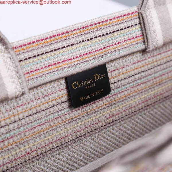 Replica Dior M1286 Dior Book Tote small Pink D-Stripes Embroidery 10