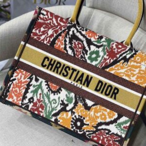 Replica Dior M1286 Dior Book Tote Yellow Multicolor Dior Paisley Embroidery