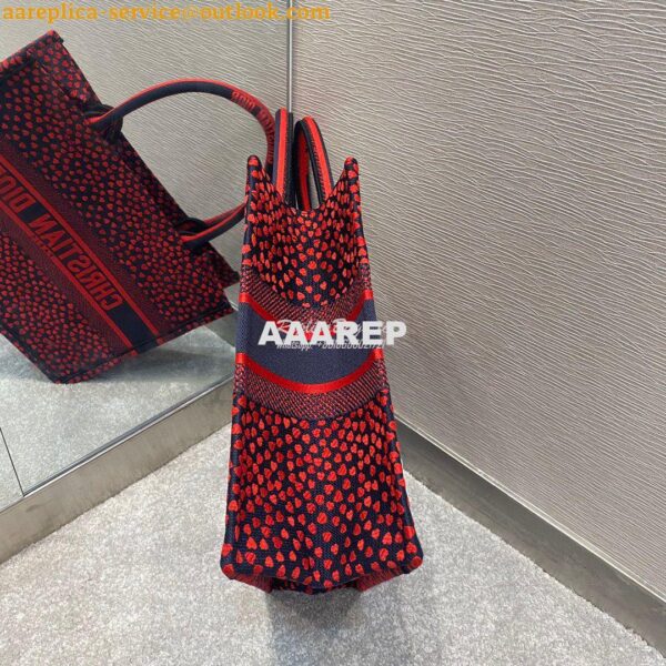 Replica Dior Book Tote bag in Navy Blue I Love Paris and Red Hearts Em 6