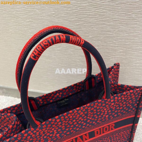 Replica Dior Book Tote bag in Navy Blue I Love Paris and Red Hearts Em 9